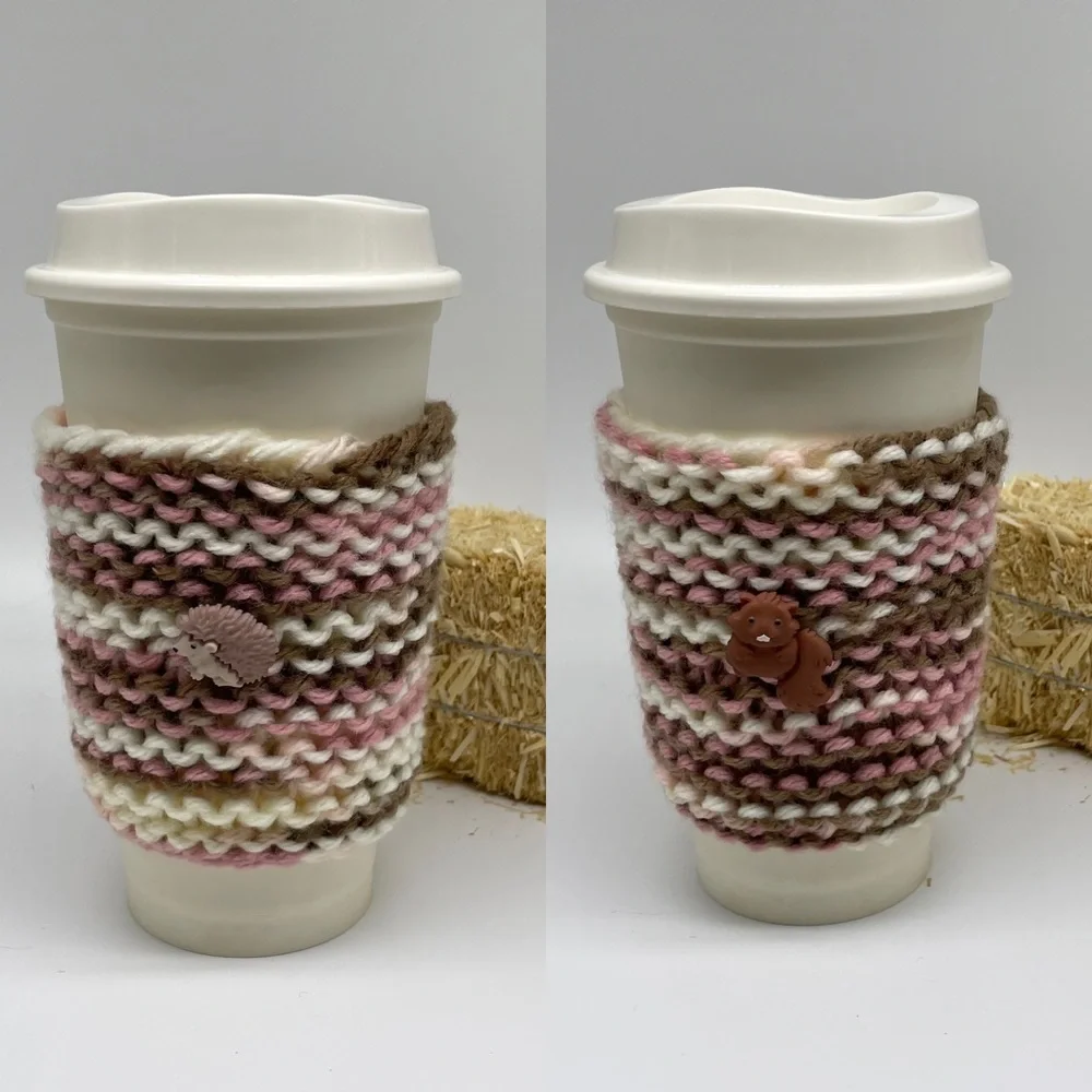 One Crochet Fall Winter Inspired Cup Sleeve of Your Choice - Picture 1 of 3